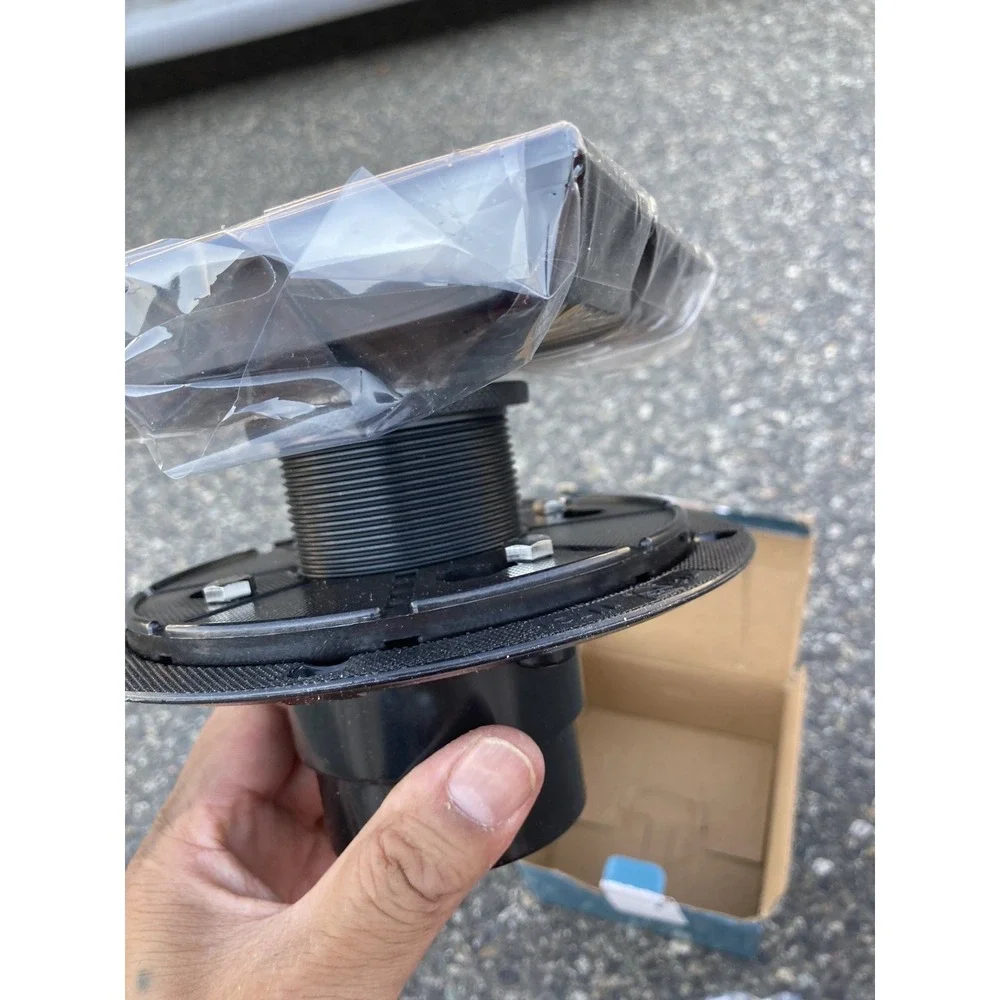 Square Shower Floor Drain Matte Black 6